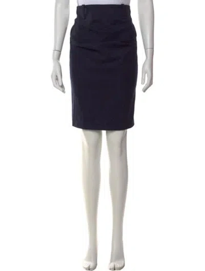 Pre-owned Brunello Cucinelli Pleated Accents Knee-length Skirt In Blue