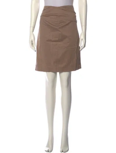 Pre-owned Brunello Cucinelli Pleated Accents Knee-length Skirt In Brown