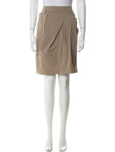 Pre-owned Brunello Cucinelli Pleated Accents Knee-length Skirt In Brown