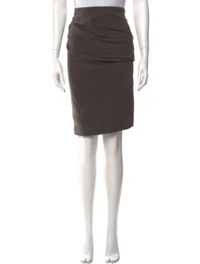 Pre-owned Brunello Cucinelli Pleated Accents Knee-length Skirt In Brown