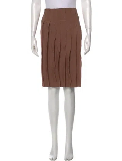 Pre-owned Brunello Cucinelli Pleated Accents Knee-length Skirt In Brown