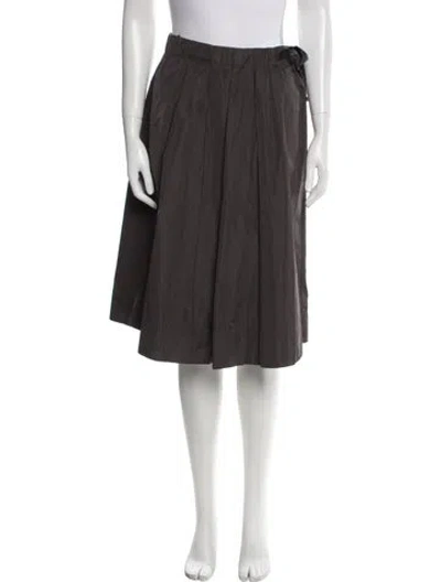 Pre-owned Brunello Cucinelli Pleated Accents Knee-length Skirt In Gray