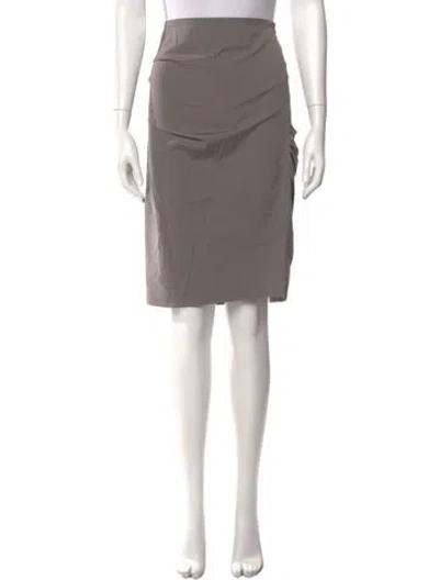 Pre-owned Brunello Cucinelli Pleated Accents Knee-length Skirt In Gray