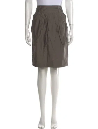 Pre-owned Brunello Cucinelli Pleated Accents Knee-length Skirt In Gray