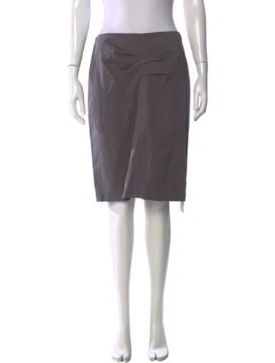 Pre-owned Brunello Cucinelli Pleated Accents Knee-length Skirt In Gray