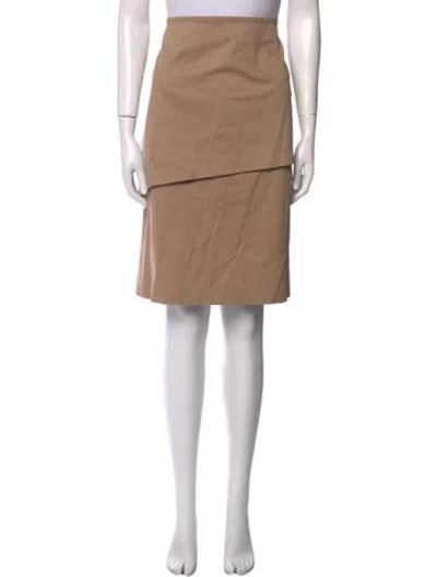 Pre-owned Brunello Cucinelli Pleated Accents Knee-length Skirt In Neutral