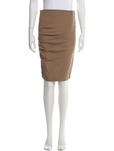 Pre-owned Brunello Cucinelli Pleated Accents Knee-length Skirt In Neutral