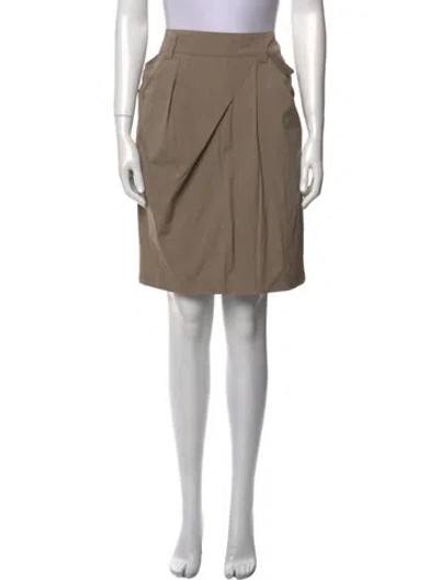 Pre-owned Brunello Cucinelli Pleated Accents Knee-length Skirt In Neutral