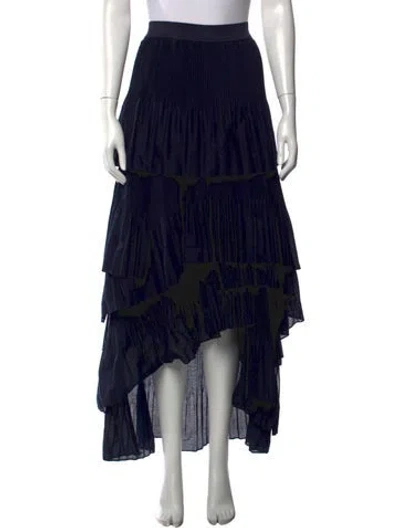 Pre-owned Brunello Cucinelli Pleated Accents Long Skirt In Blue