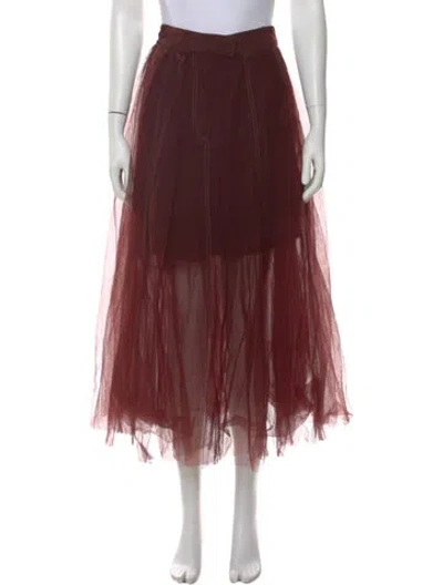 Pre-owned Brunello Cucinelli Pleated Accents Long Skirt In Brown
