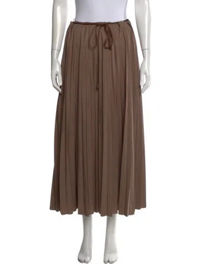 Pre-owned Brunello Cucinelli Pleated Accents Long Skirt In Brown
