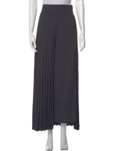 Pre-owned Brunello Cucinelli Pleated Accents Long Skirt In Gray