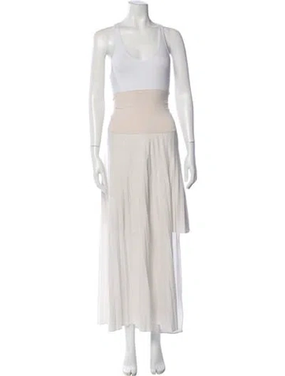 Pre-owned Brunello Cucinelli Pleated Accents Long Skirt In Neutral