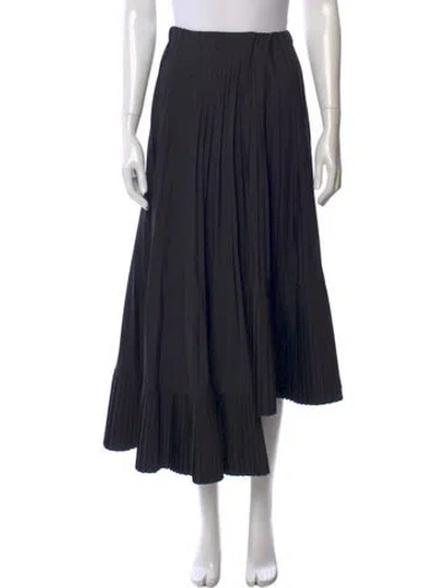 Pre-owned Brunello Cucinelli Pleated Accents Midi Length Skirt In Black