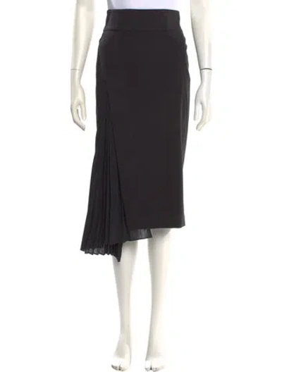 Pre-owned Brunello Cucinelli Pleated Accents Midi Length Skirt In Black