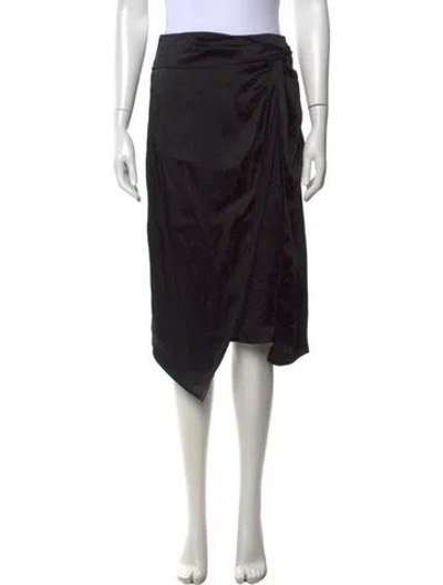 Pre-owned Brunello Cucinelli Pleated Accents Midi Length Skirt In Black