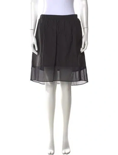 Pre-owned Brunello Cucinelli Pleated Accents Midi Length Skirt In Black/grey