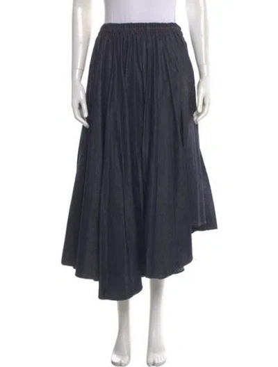 Pre-owned Brunello Cucinelli Pleated Accents Midi Length Skirt In Blue