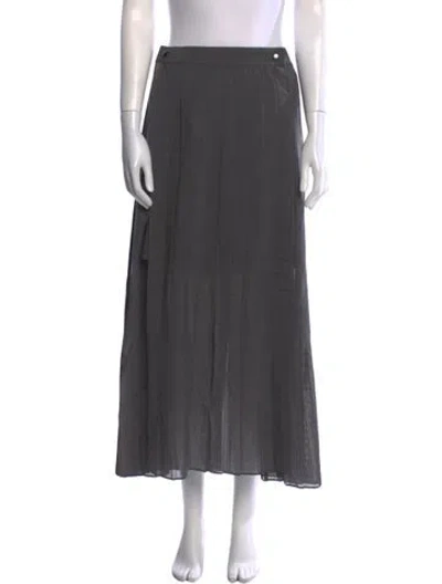 Pre-owned Brunello Cucinelli Pleated Accents Midi Length Skirt In Gray