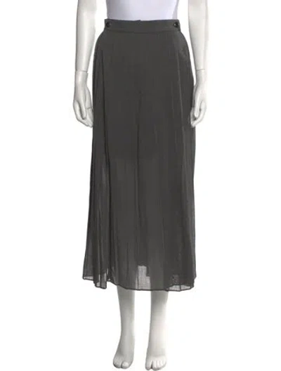 Pre-owned Brunello Cucinelli Pleated Accents Midi Length Skirt In Gray