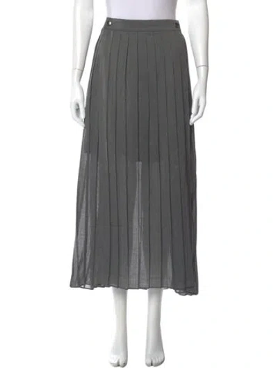 Pre-owned Brunello Cucinelli Pleated Accents Midi Length Skirt In Gray