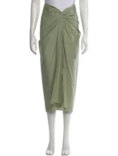 Pre-owned Brunello Cucinelli Pleated Accents Midi Length Skirt In Green