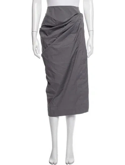 Pre-owned Brunello Cucinelli Pleated Accents Midi Length Skirt In Grey