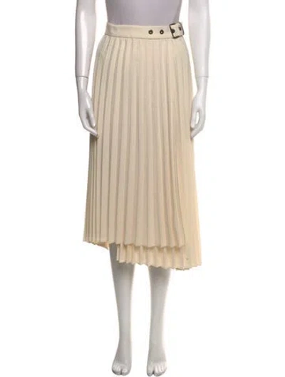 Pre-owned Brunello Cucinelli Pleated Accents Midi Length Skirt In Neutral