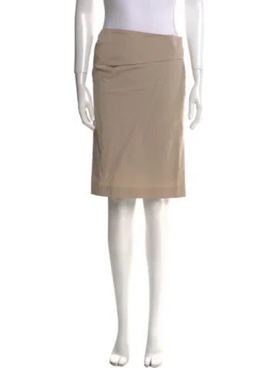 Pre-owned Brunello Cucinelli Pleated Accents Midi Length Skirt In Neutral
