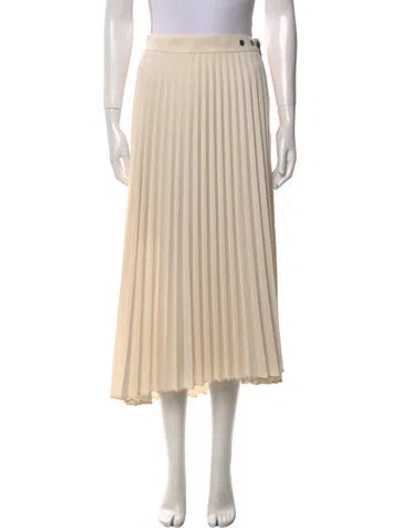 Pre-owned Brunello Cucinelli Pleated Accents Midi Length Skirt In Neutral