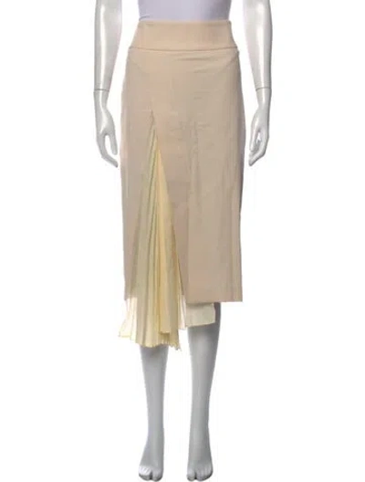 Pre-owned Brunello Cucinelli Pleated Accents Midi Length Skirt In Neutral