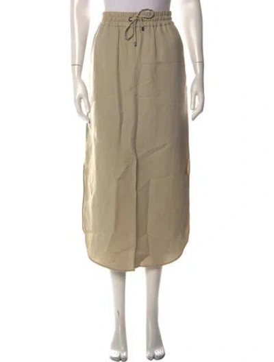 Pre-owned Brunello Cucinelli Pleated Accents Midi Length Skirt In Neutrals