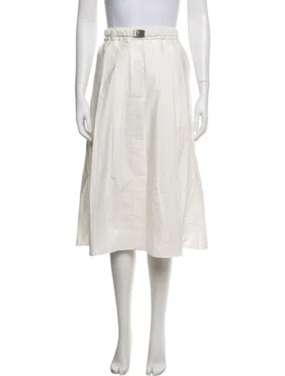 Pre-owned Brunello Cucinelli Pleated Accents Midi Length Skirt In Neutrals