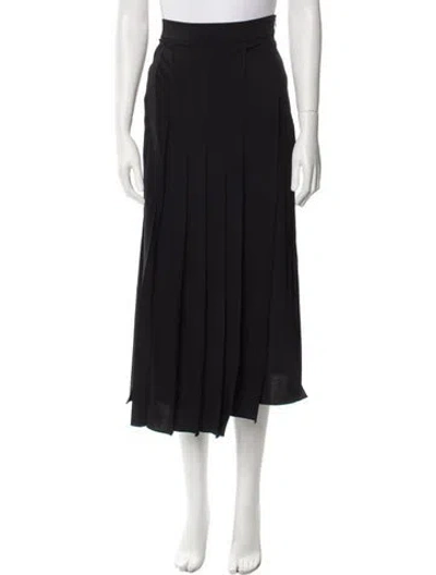 Pre-owned Brunello Cucinelli Pleated Accents Midi Length Skirt W/ Tags In Black