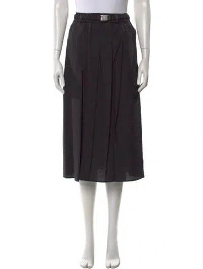 Pre-owned Brunello Cucinelli Pleated Accents Midi Length Skirt W/ Tags In Black
