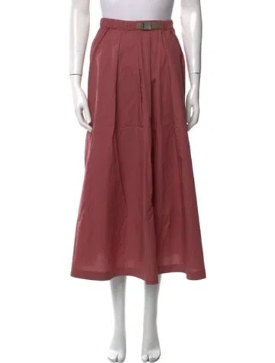 Pre-owned Brunello Cucinelli Pleated Accents Midi Length Skirt W/ Tags In Pink