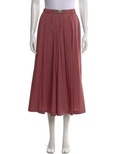 Pre-owned Brunello Cucinelli Pleated Accents Midi Length Skirt W/ Tags In Pink