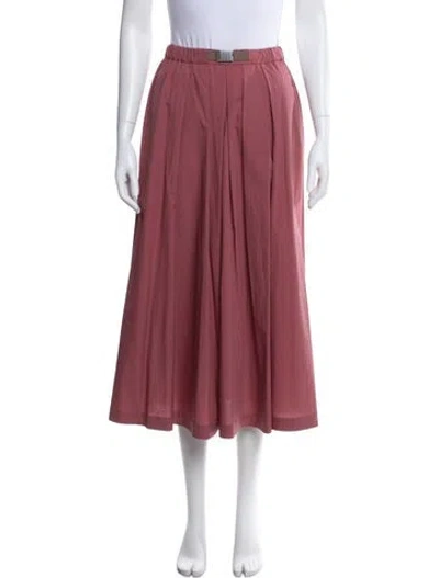 Pre-owned Brunello Cucinelli Pleated Accents Midi Length Skirt W/ Tags In Pink