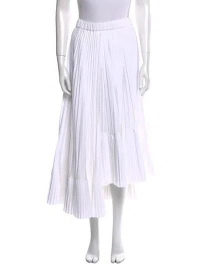 Pre-owned Brunello Cucinelli Pleated Accents Midi Length Skirt In White