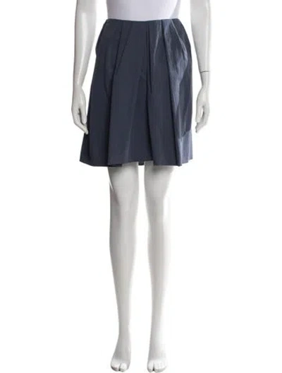 Pre-owned Brunello Cucinelli Pleated Accents Mini Skirt In Blue