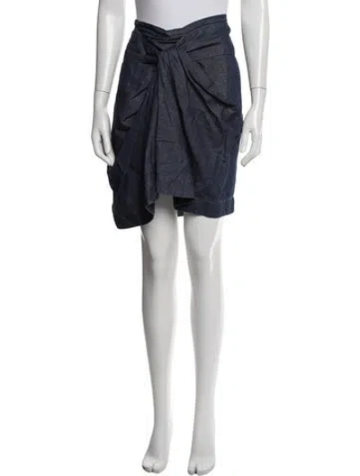 Pre-owned Brunello Cucinelli Pleated Accents Mini Skirt In Blue