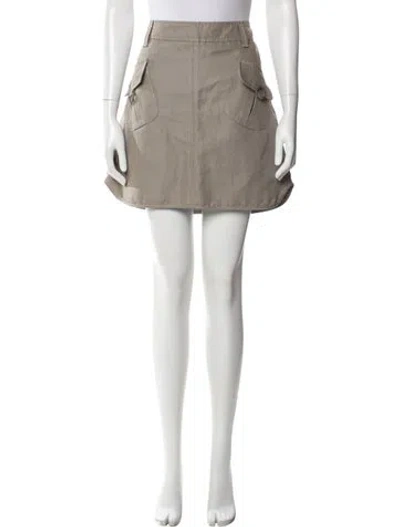 Pre-owned Brunello Cucinelli Pleated Accents Mini Skirt In Brown