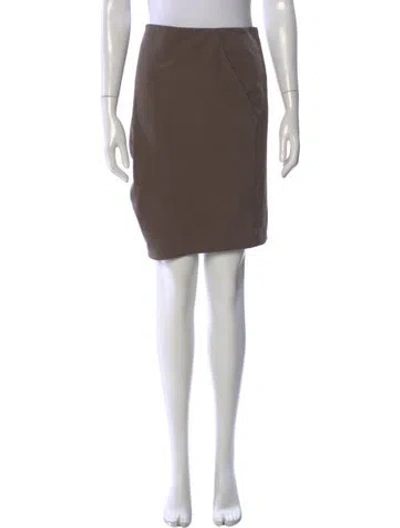 Pre-owned Brunello Cucinelli Pleated Accents Mini Skirt In Brown
