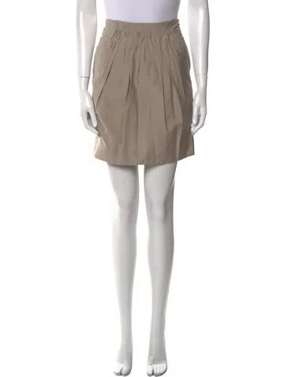 Pre-owned Brunello Cucinelli Pleated Accents Mini Skirt In Gray