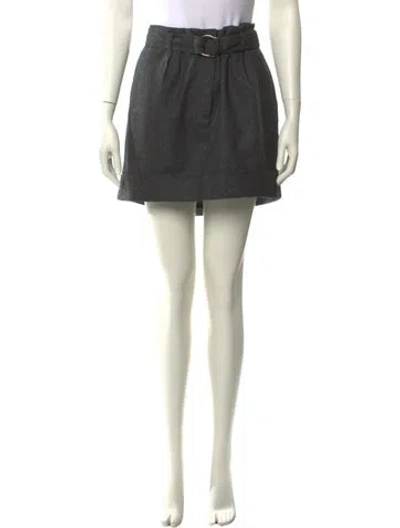 Pre-owned Brunello Cucinelli Pleated Accents Mini Skirt In Gray