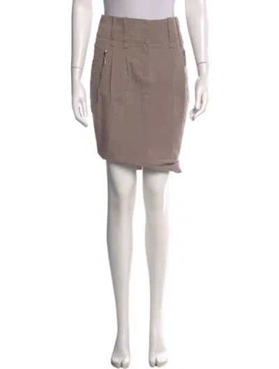 Pre-owned Brunello Cucinelli Pleated Accents Mini Skirt In Gray