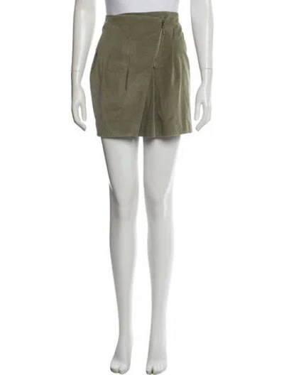 Pre-owned Brunello Cucinelli Pleated Accents Mini Skirt In Green
