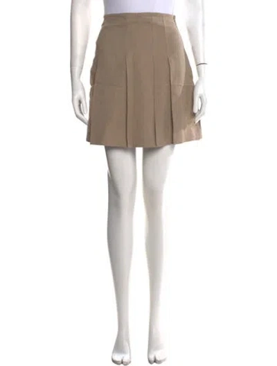 Pre-owned Brunello Cucinelli Pleated Accents Mini Skirt In Neutral