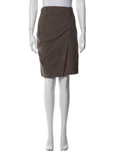 Pre-owned Brunello Cucinelli Pleated Accents Mini Skirt In Neutrals