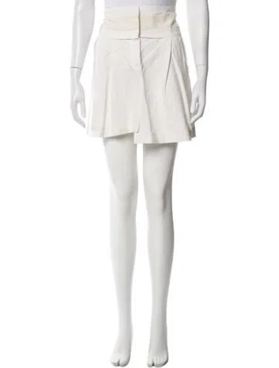 Pre-owned Brunello Cucinelli Pleated Accents Mini Skirt In Neutrals